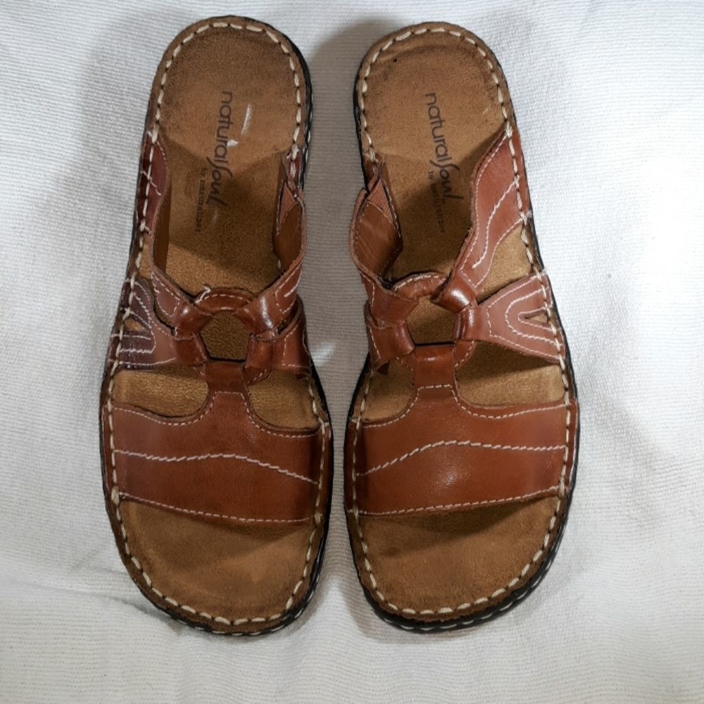 Natural Soul Ceria Leather Sandals‎ Saddle Tan 7M